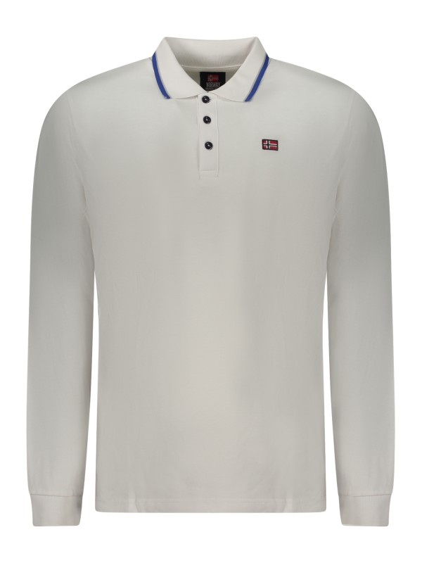 TRICOU POLO BĂRBĂTEȘTI CU MÂNECĂ LUNGĂ NORVEGIA 1963 ALB