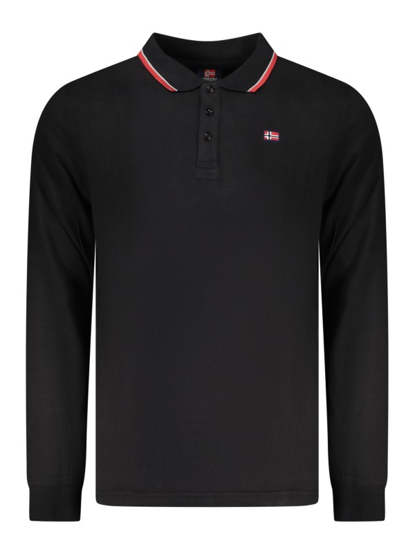 TRICOU POLO BĂRBĂTEȘTI CU MÂNECĂ LUNGĂ, NORVEGIA 1963, NEGRU