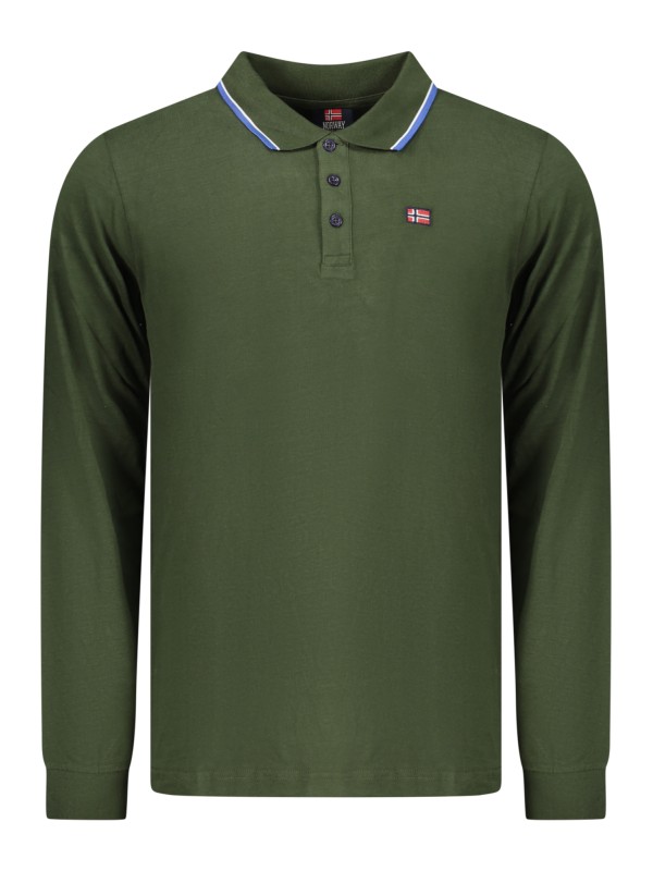 TRICOU POLO BĂRBĂTEȘTI CU MÂNECĂ LUNGĂ, NORVEGIA 1963, VERDE