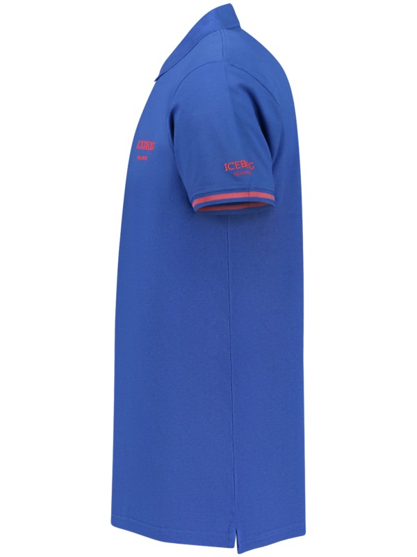 Tricou polo ICEBERG cu mânecă scurtă pentru bărbați, albastru